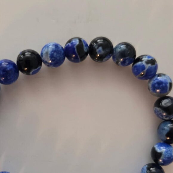 Ocean Agate bracelets for sale, new in package, 8mm and 7.5" elastic corded - Picture 3 of 3